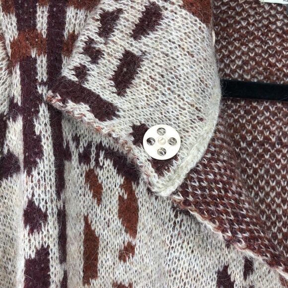 Cocogio‎ Women's Large Multicolor Mohair Wool Blend Open Front Cardigan Sweater - Picture 5 of 8